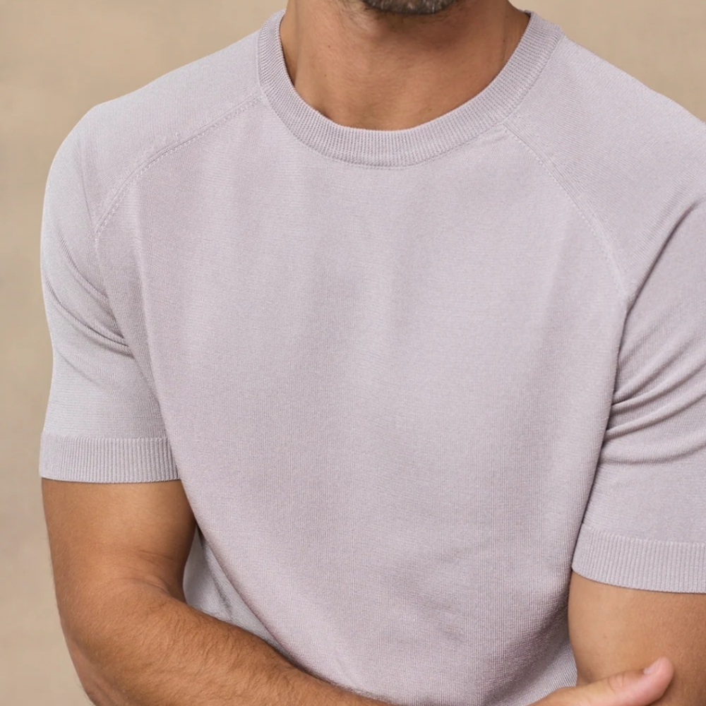 Raith Riera Knit Crew Neck T-Shirt - Warm Grey